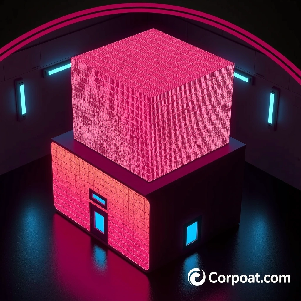 Abstract digital grid pattern